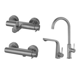 ست شیرآلات البرز روز مدل رومانیا تیتانیوم مات