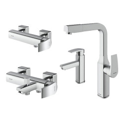 ست شیرآلات شودر مدل یونیک پلاس ست شیرآلات شودر مدل یونیک پلاس