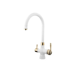 شیر ظرفشویی دومنظوره البرزروز مارگارت سفید طلایی