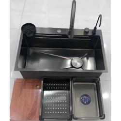 سینک ظرفشویی آبشاری دودی گرید A ضد خش لانه زنبوری sus304 سینک ظرفشویی آبشاری دودی گرید A ضد خش لانه زنبوری sus304