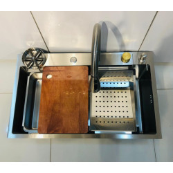 سینک ظرفشویی آبشاری استیل مات ضد خش گرید A لانه زنبوری HUADIAO سینک ظرفشویی آبشاری استیل مات ضد خش گرید A لانه زنبوری HUADIAO