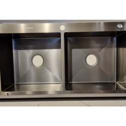 سینک ظرفشویی استیل دودی دو لگن HUADIAO گرید A سینک ظرفشویی استیل دودی دو لگن HUADIAO گرید A