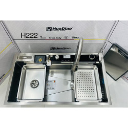 سینک ظرفشویی پیانویی 5کلید استیل کروم 90cm گریدA هوادیو سینک ظرفشویی پیانویی 5کلید استیل کروم 90cm گریدA هوادیو