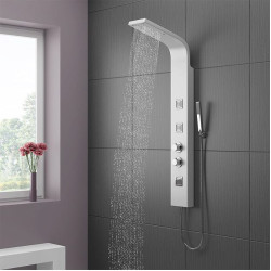 پنل دوش 5 حالته دیجیتال سفید مانیتور دار پنل دوش 5 حالته دیجیتال سفید مانیتور دار