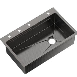 سینک ظرفشویی تک لگن سایز 80 استیل 304 دودی هوادیو سینک ظرفشویی تک لگن سایز 80 استیل 304 دودی هوادیو