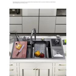 سینک ظرفشویی آبشاری استیل 304 سطل زباله دار سینک ظرفشویی آبشاری استیل 304 سطل زباله دار